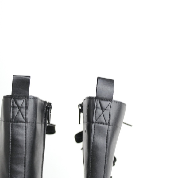 Chunky Platform Boots Goth Industrial Rave Club Kid Vegan Faux Leather Shoes 8 - Picture 5 of 11